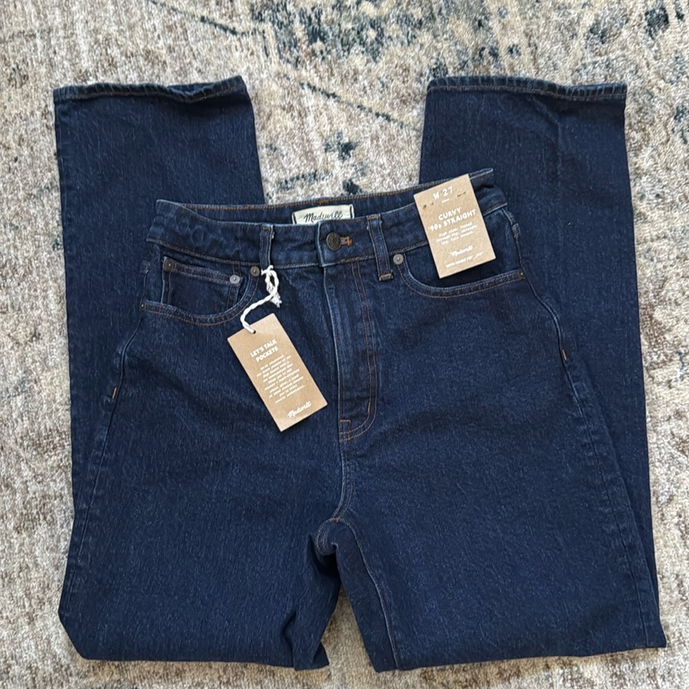 Madewell Women's Straight Leg Jeans - Dark Blue